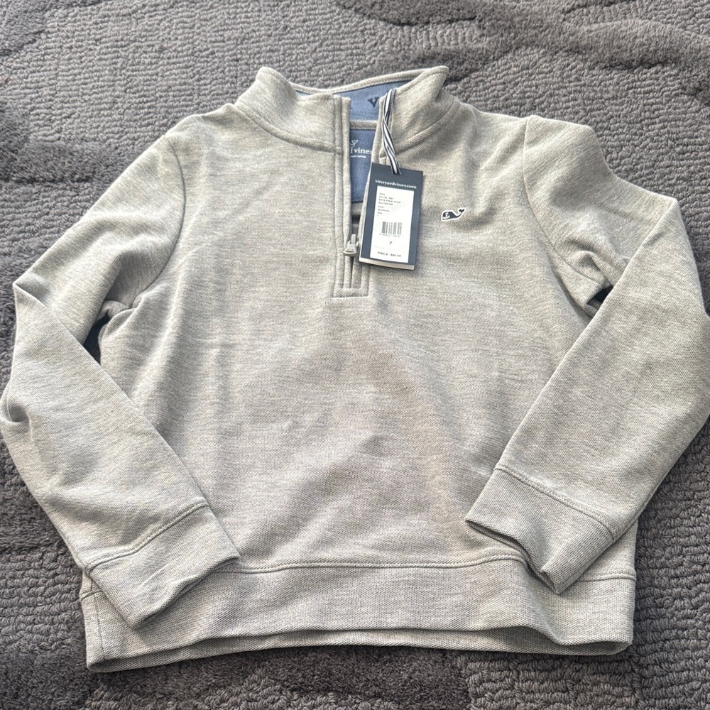 Vineyard Vines Kids Gray Zip-Up Top